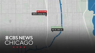 Jim’s Original UIC hot dog standing moving about a mile south
