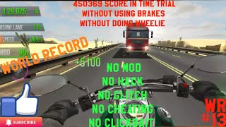 Traffic Rider VX95 NIGHT 450K Score in Time Trial (without using brakes) ||World Record #13|| screenshot 3