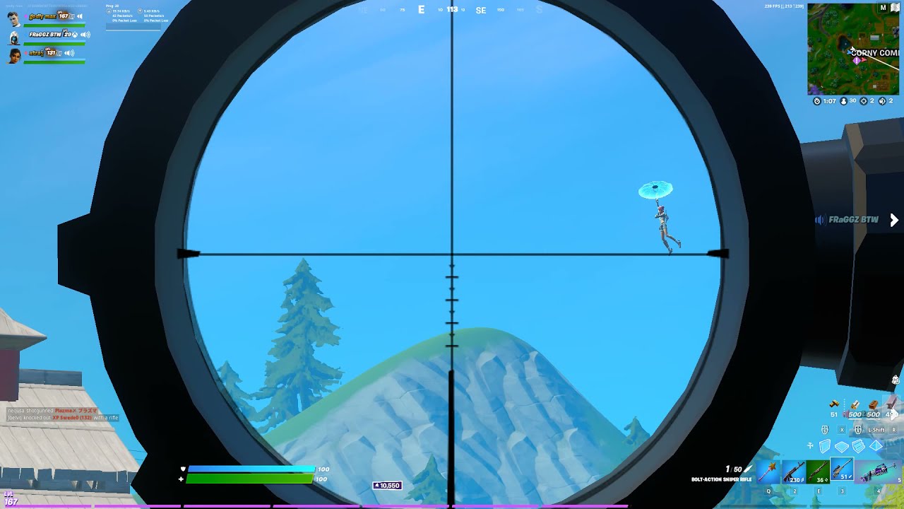 arena headshot snipe while gliding