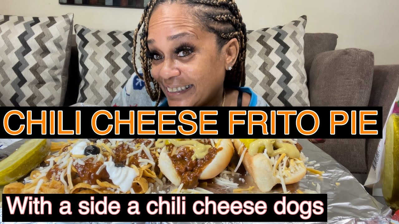 CHILI CHEESE FRITO PIE WITH A SIDE OF CHILI CHEESE DOGS MUKBANG EAT