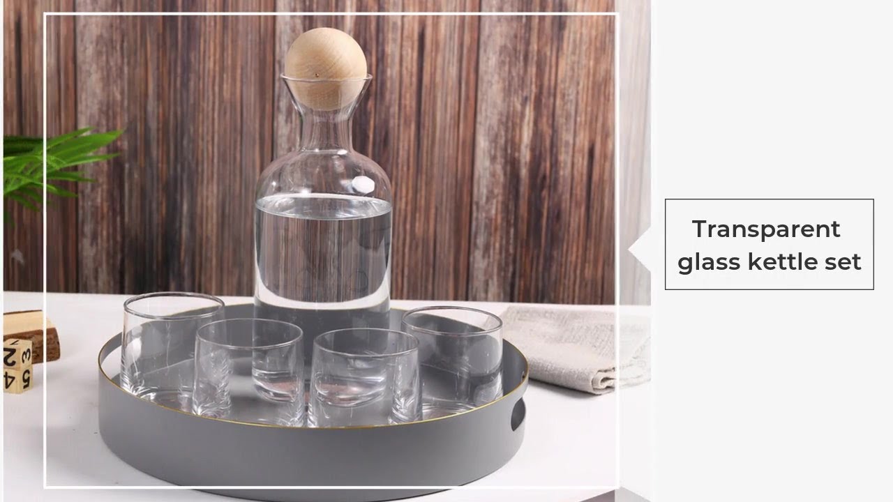 Household transparent glass water jug cup sets