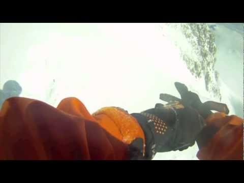 Skiing Messner Couloir in Denali and trigggering an avalanche