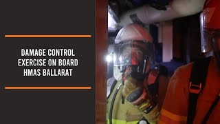 Damage Control Exercise on board HMAS Ballarat