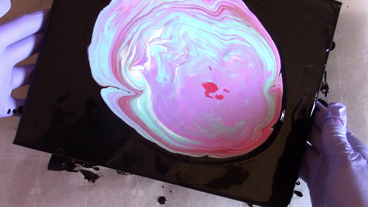Heart Negative Space Acrylic Pour - YouTube