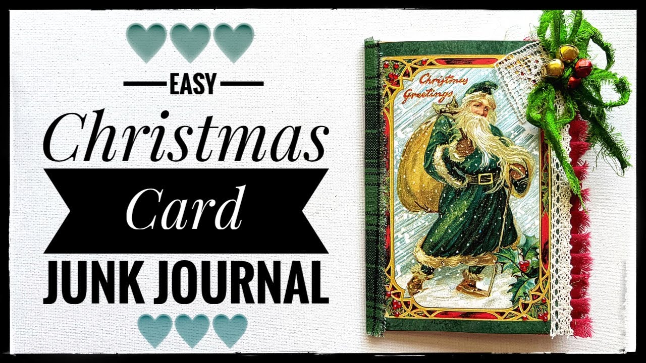 Dollar Tree Christmas Card Transformed into a Junk Journal