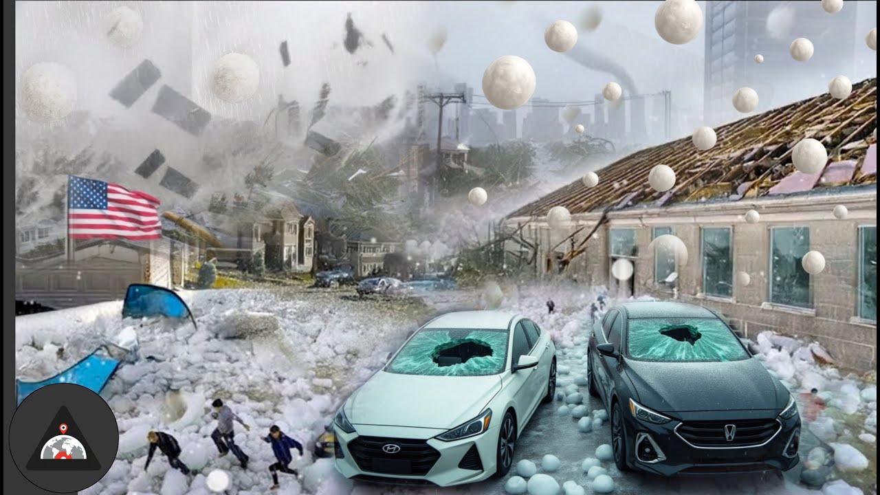 Chaos in Texas Today! Giant Hailstorm Destroys Homes and Cars in Austin ...