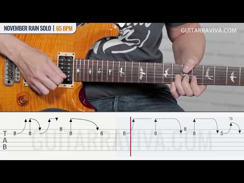 November Rain Guitar Solo Tabs At Several Speeds For Practise