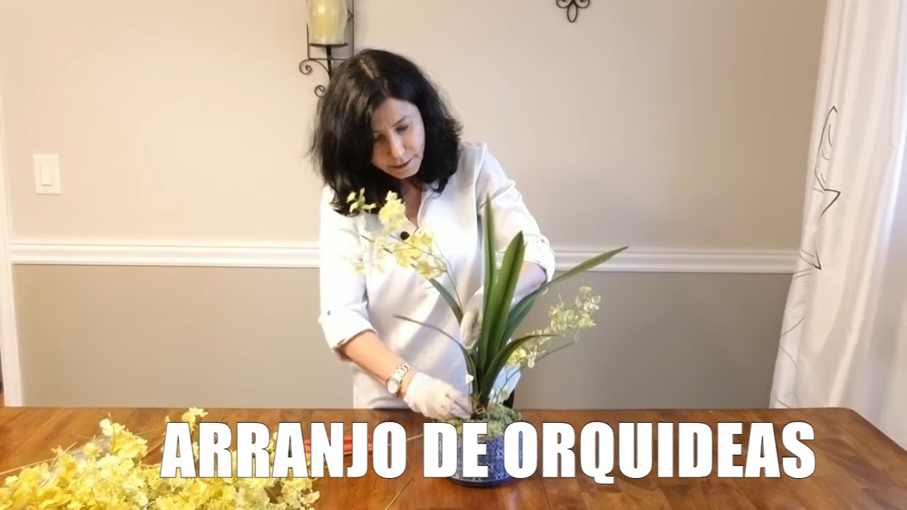 Como Fazer um Lindo Arranjo de Orquidea Chuva de Ouro Artificial
