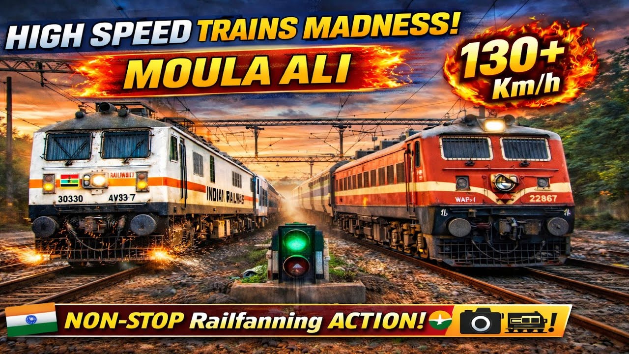 High Speed Train at Moula Ali 🚆 | Telugu Rail Fan Experience