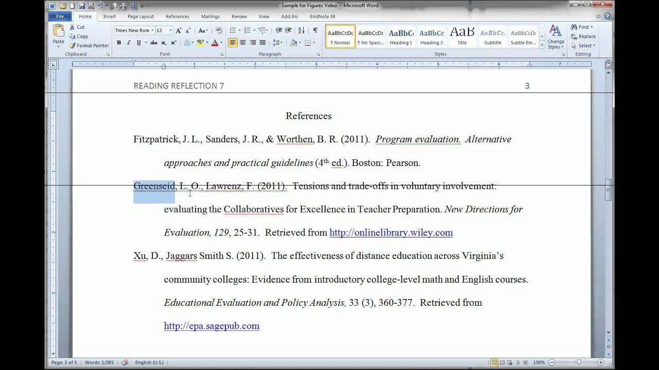 Formatting APA Figures in MS Word - YouTube