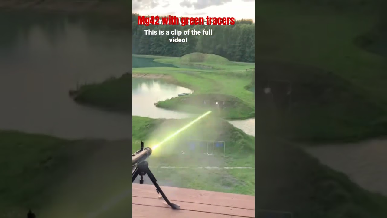 WWII German MG42 with green tracers.  