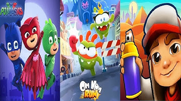 Om Nom: Run VS Subway Surfers VS PJ Masks: Super City Run iOS, Android Gameplay