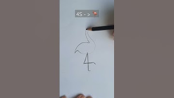 How to draw flamingo from 4 and S. | #easy #creative #sketchschoolart #artwork #satisfying