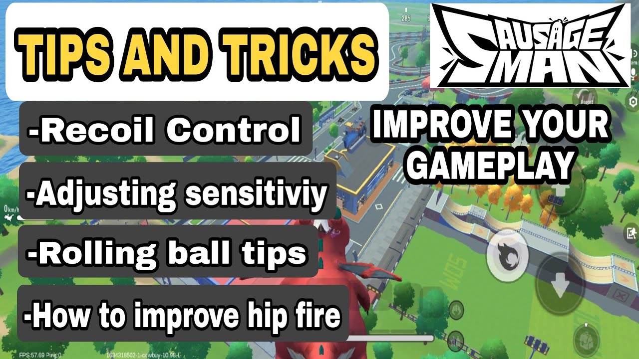 Sausage man Tips and Tricks | Improve your gameplay | Sensitivity Settings adjust | Improve your aim