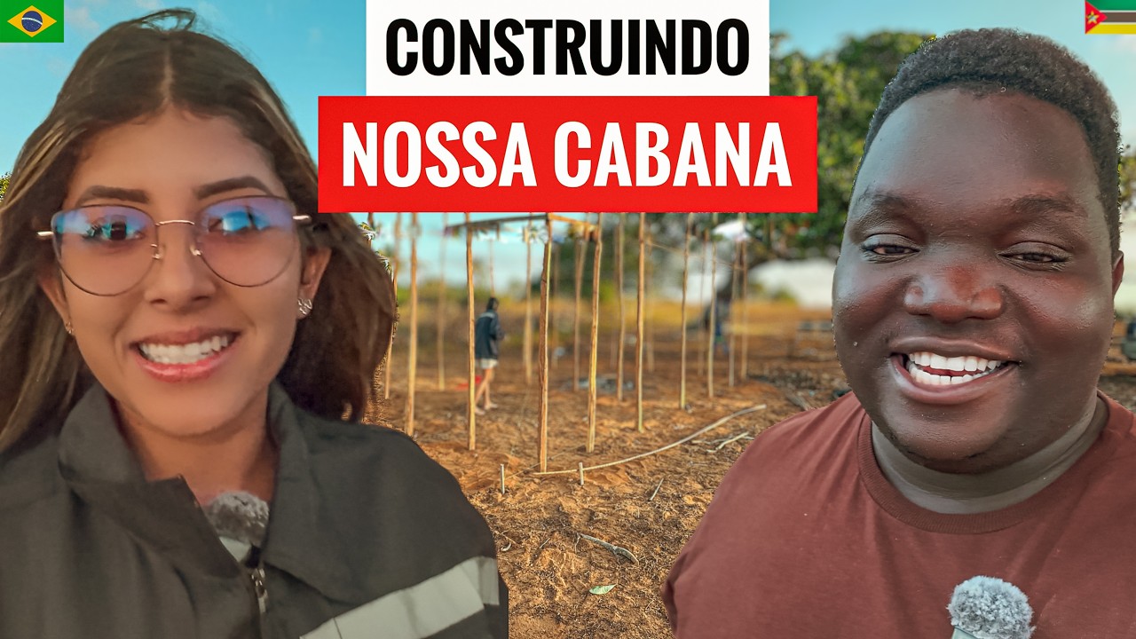 CONSTRUINDO NOSSA 🛖 CABANA DO ZERO NO NOSSO TERRENO NA ÁFRICA MOÇAMBIQUE 🇧🇷🇲🇿🤍🤎