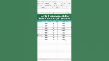 Excel Salary Calculation: Absent Days Deduction | Salary Calculation Techniques for absent Days