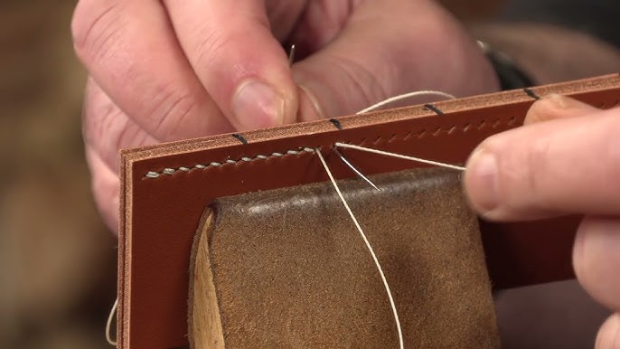 How to Hand Stitch Leather - Saddle Stitch - Modern Style - Tutorial Part 2 - YouTube