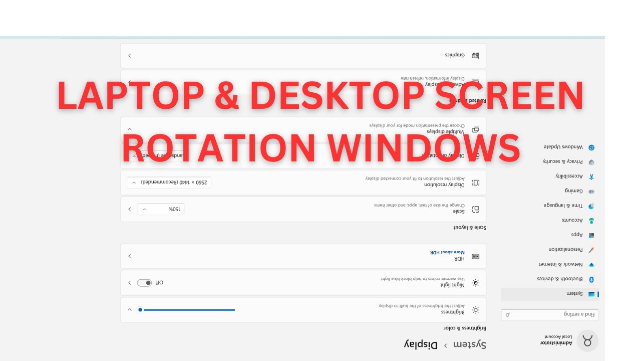 Laptop and Desktop Screen Rotation Windows - YouTube