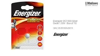 Energizer 357 303 Silver Oxide 1 55V Box of 10 357B10EN BX10