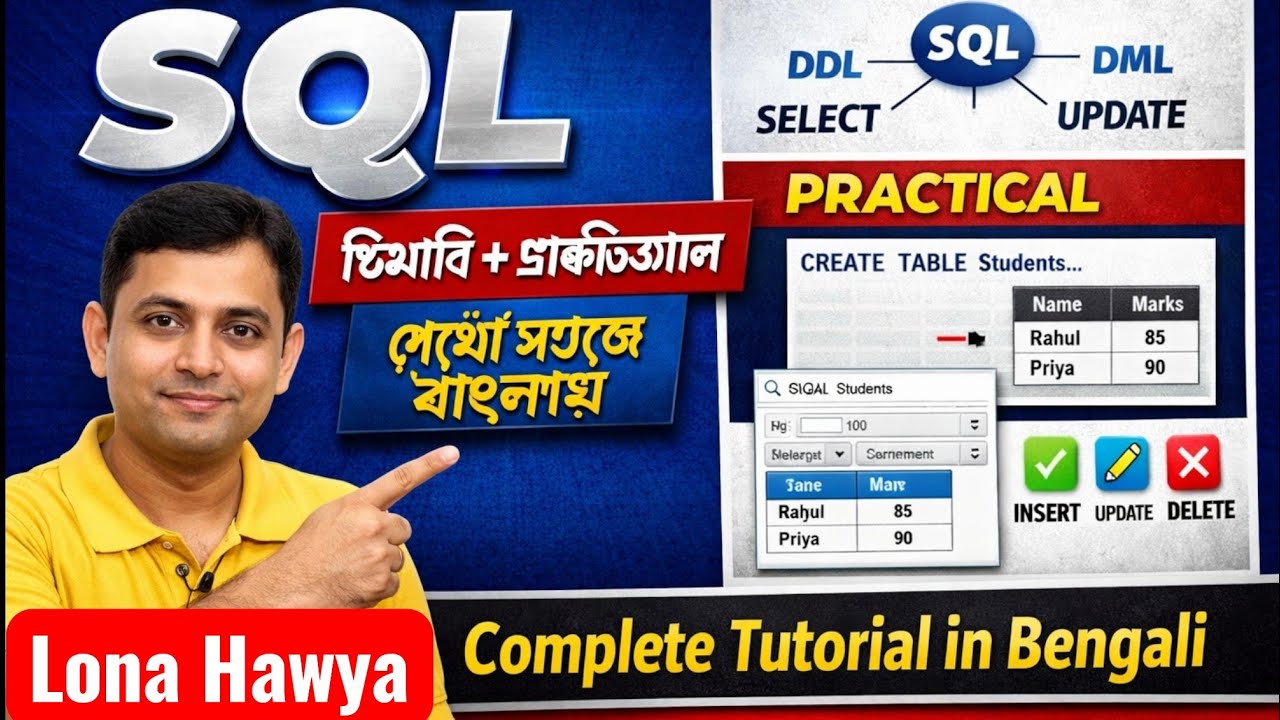 DBMS, SQL Theory & Practical in Bengali | Complete SQL Tutorial for biginers ll for Forth semester 