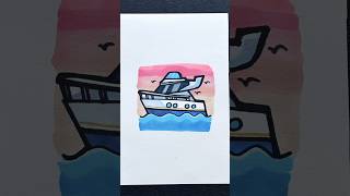 How to Draw a Ship 🛳️ #art #drawing #ship #shorts