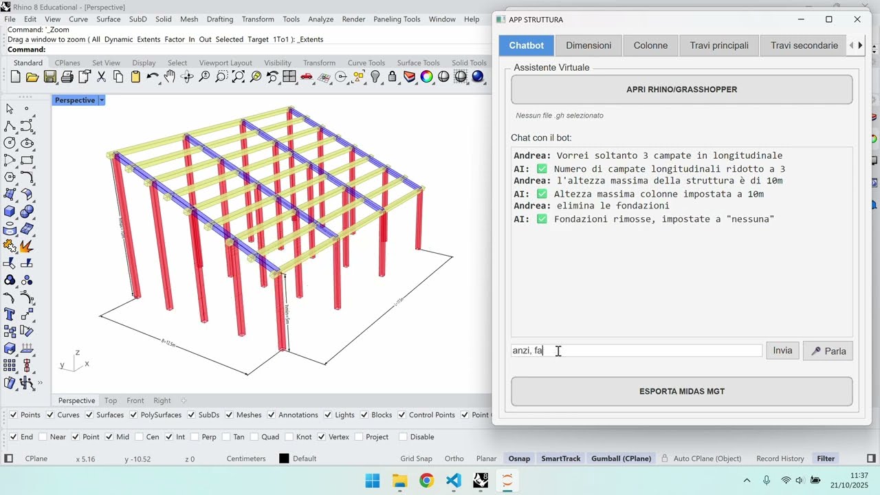Grasshopper + AI + Midas Gen for  Structural Engineering