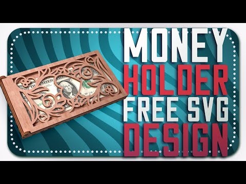 [Laser cut and engrave] Wooden Money Holder Laser Cut Design, Decorative Floral Design, Cash Holder, Gift Idea