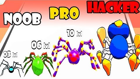 NOOB vs PRO vs HACKER - Spider Evolution Run PART 3 | Gameplay Satisfying (Android,iOS)