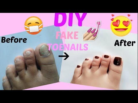 DIY: Fake Toenails/Pedicure At Home-Quick, Cheap & EASY-No Acrylic [[ My First Youtube Video]]