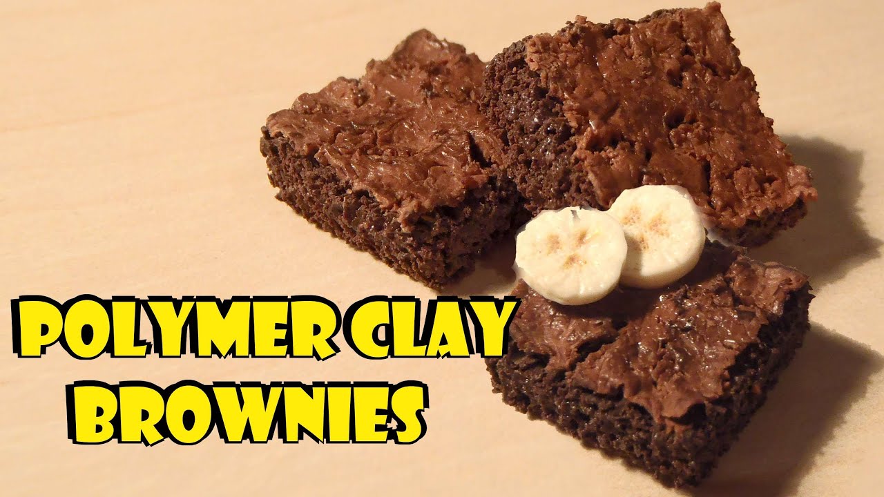 Polymer clay; 'Realistic' brownies (+banana cane) Tutorial