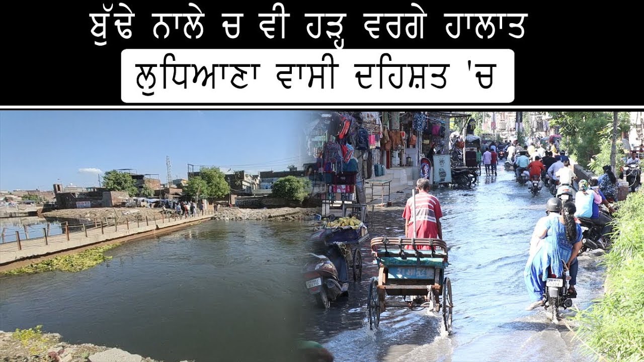 Due to heavy rain budha nala is overflowing on the streets in Ludhiana