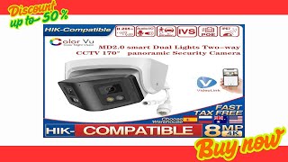 4K 8Mp Dual 2.8Mm Lens 170 Panoramic Ip Camera For Hikvision Compatible Motion Detection