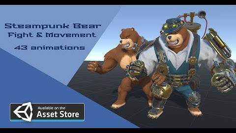 Unity Asset Store | Steampunk Bear - Fight & Movement | Full Animset