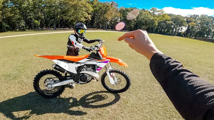 His First Ever BRAND NEW Dirt Bike!