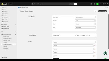Create Zones by Adding Zip Codes for Local Delivery.