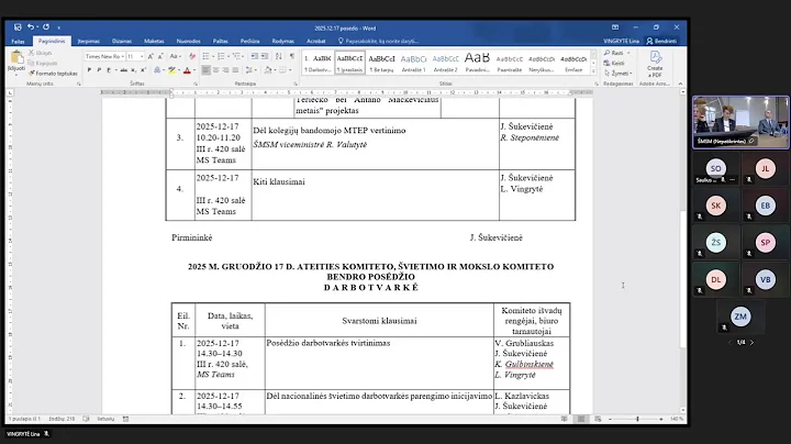 2025-12-10 Švietimo ir mokslo komiteto posėdis