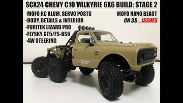 SCX24 C10 6X6 VALKYRIE BUILD: STAGE 2 - LIZARD PRO, 4WS, BODY, FENDERS, INTERIOR, ALUM. SERVO POSTS