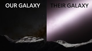Night sky view from different galaxies - Simulation