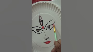 #shorts l DIY -- Devi Durga with her Third Eye / Acrylic Painting on Paper plate