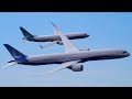 Boeing 78710 dreamliner and 737 max 9 fly together in dramatic display
