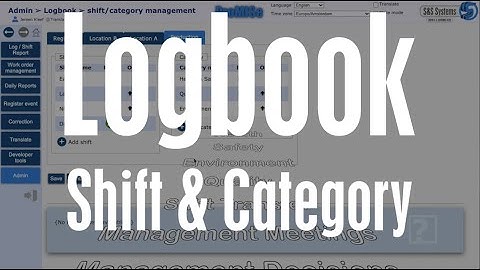 Manage Logbook shifts & categories