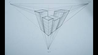 how to draw a simple buildings in 3 point perspective easy