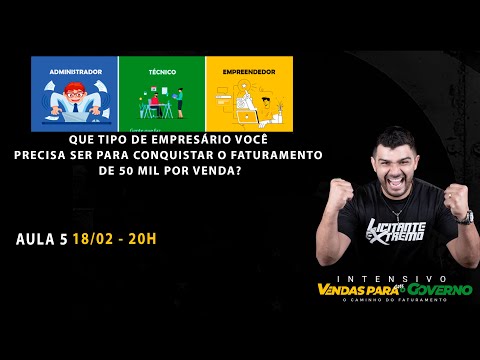 AULA 05 -QUE TIPO DE EMPRESÁRIO VOCÊ PRECISA SER PARA CONQUISTAR O FATURAMENTO DE 50 MIL POR VENDA? - AULA 05 -QUE TIPO DE EMPRESÁRIO VOCÊ PRECISA SER PARA CONQUISTAR O FATURAMENTO DE 50 MIL POR VENDA?