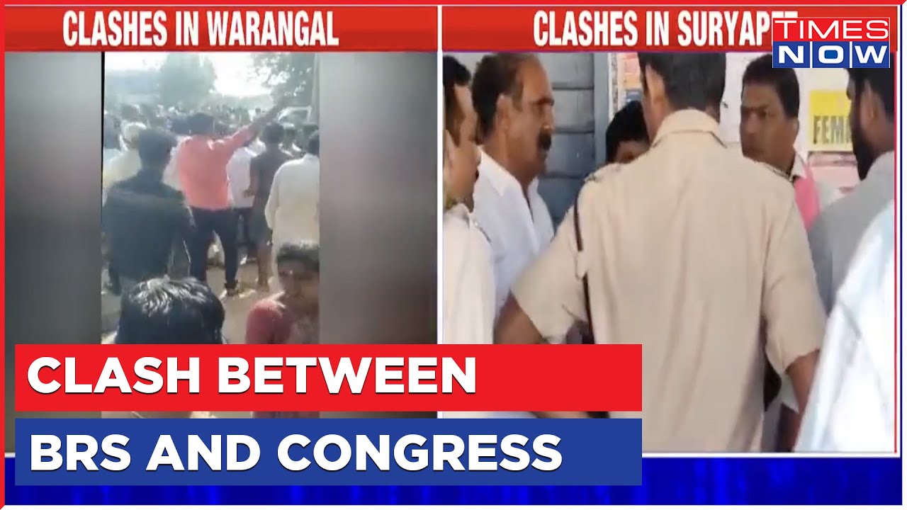 Telangana Election 2023 | Clashes Takes Place Between BRS And Congress Workers In Warangal District
