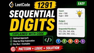 LeetCode 1291 | Sequential Digits | Easy Sliding Window & String Approach #python #leetcode1291 #dsa