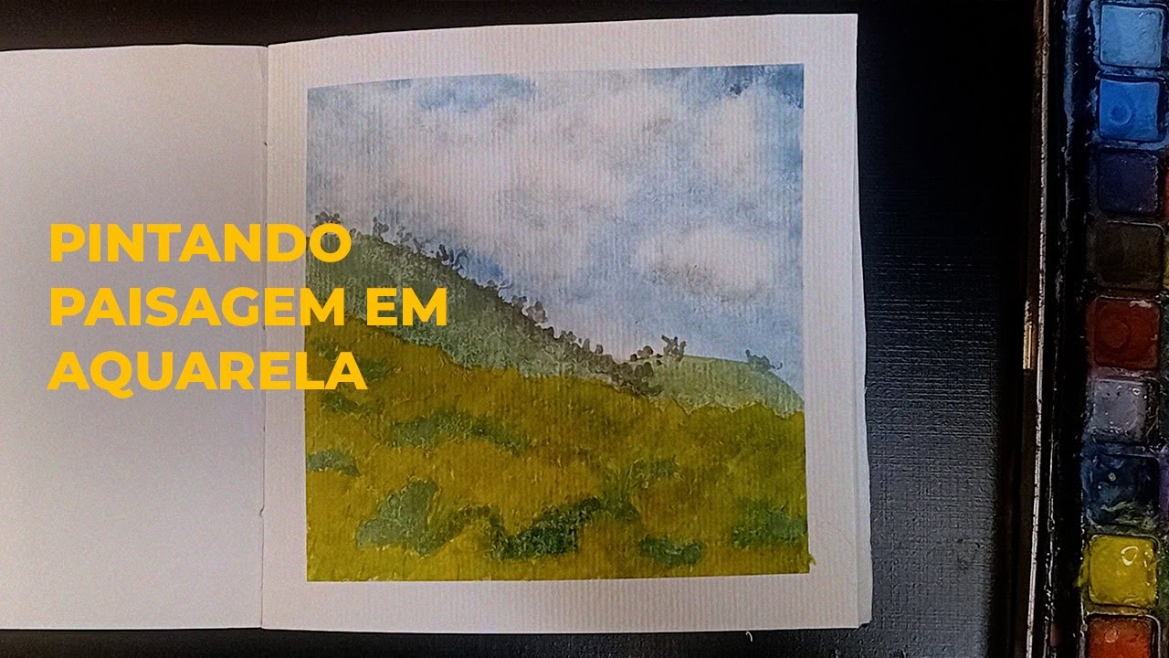 Paisagem em Aquarela no Sketchbook 🌿 |Pinte Comigo