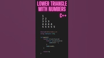 Lower Triangle with Numbers Pattern in c++ | check description