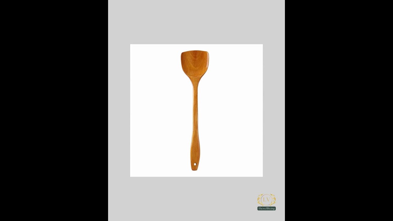 Long-Handle Bamboo Wood Spatula for Non-Stick Pans