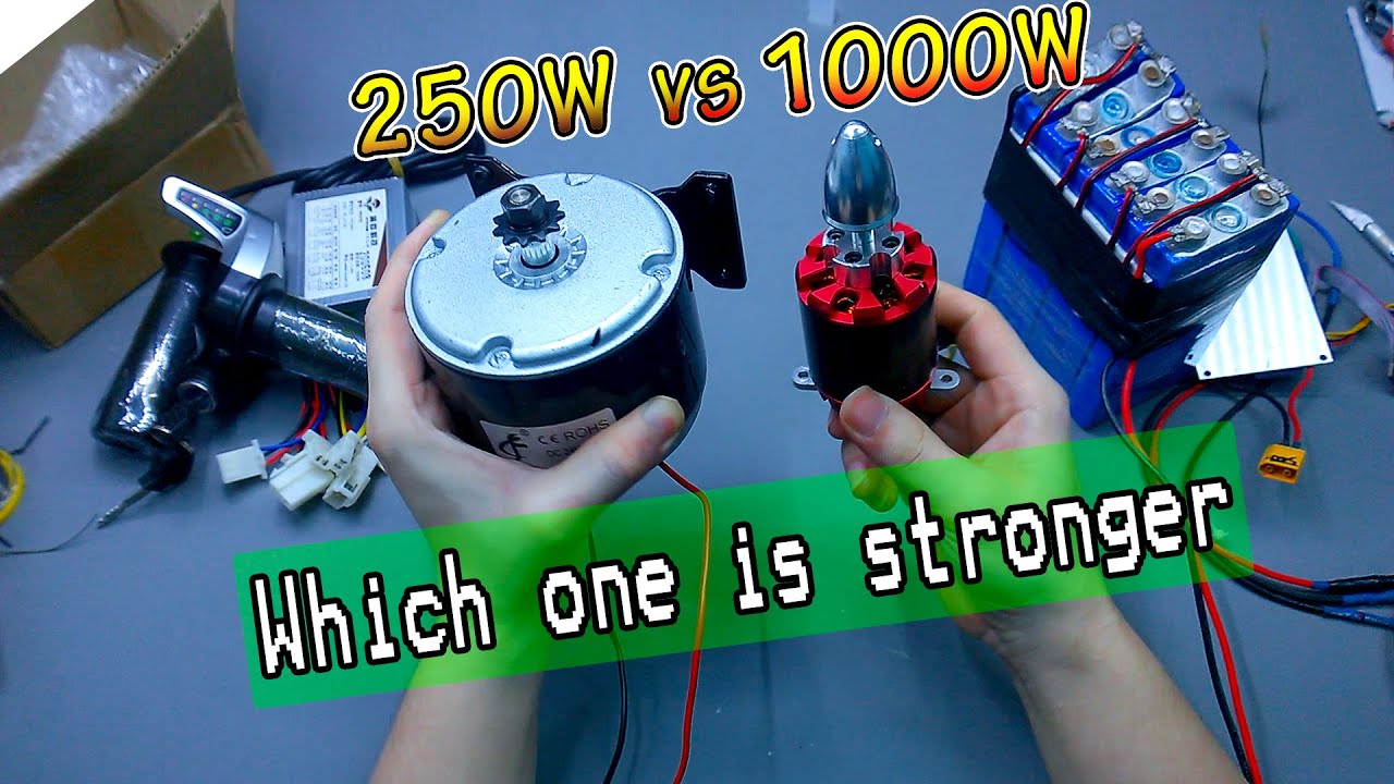 Motor 250W vs Motor 1000W Combo Chế Xe Điện Scooter (... - youtube