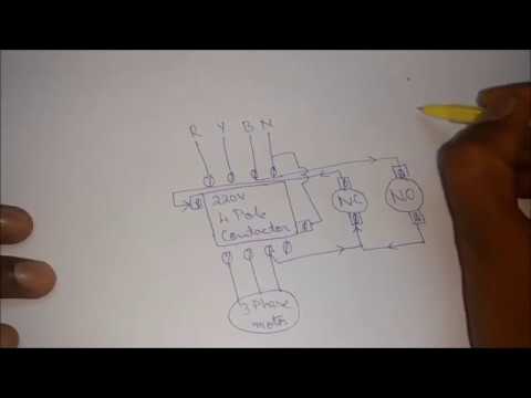 How to Connect a 4 Pole Contactor with NO NC Switch - YouTube